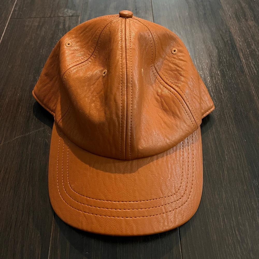 Camel trendy pleather hat